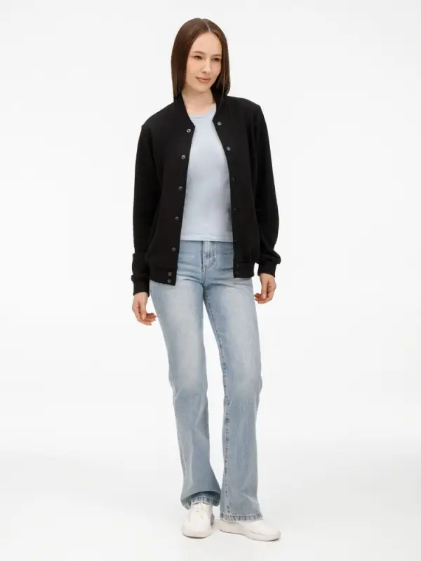 Бомбер унисекс Nuppu, черный, размер S