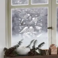 Наклейки на окна многоразовые &laquo;С Новым годом&raquo;, снегири, 33&times;50 см