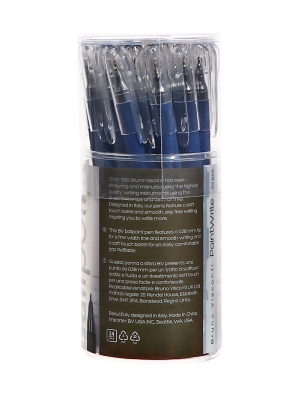 Ручка шариковая BrunoVisconti PointWrite NAVY, 0.38мм, стерж/син Ручка шариковая BrunoVisconti PointWrite NAVY, 0.38мм, стерж/син