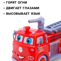 Машина &laquo;Пожарная служба&raquo; с мыльными пузырями, световые и звуковые эффекты, работает от батареек