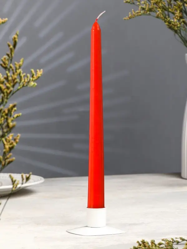 Свеча античная, 2,2х25 см, лакированная красная набор 5 шт Свеча античная, 2,2х25 см, лакированная красная набор 5 шт