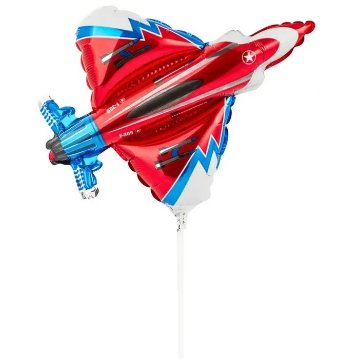 Шар воздушный фольгированный 12" &laquo;Истребитель&raquo; для палочки, цвет красный