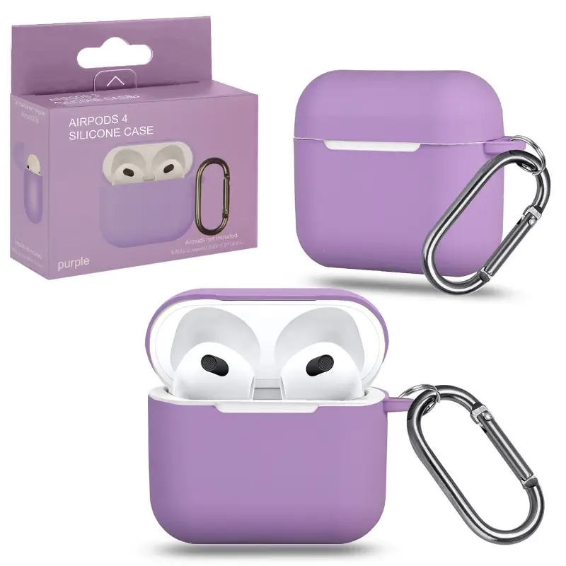 Чехол для AirPods 4 с карабином №7 Purple