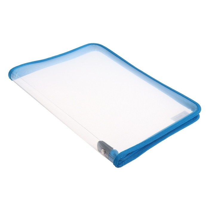Папка пластиковая А4, 325 х 230 х 25 мм, молния вокруг, Calligrata Папка пластиковая А4, 325 х 230 х 25 мм, молния вокруг, Calligrata "Офис", ПМ-А4-01, 0.5 мм, прозрачная, голубая