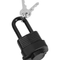 Замок навесной LOCKLAND, 30 мм, влагозащищенный, длинная дужка, 2 ключа, цвет черный