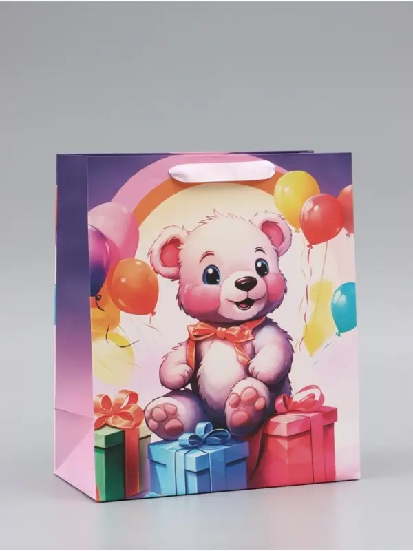 Пакет подарочный вертикальный &laquo;Медвежонок&raquo;, 23&times;27&times;11.5 см