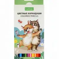 Карандаши 12цв, "ЭКО", Пэтс стори, Hatber, заточ, коробка, европодвес 66253