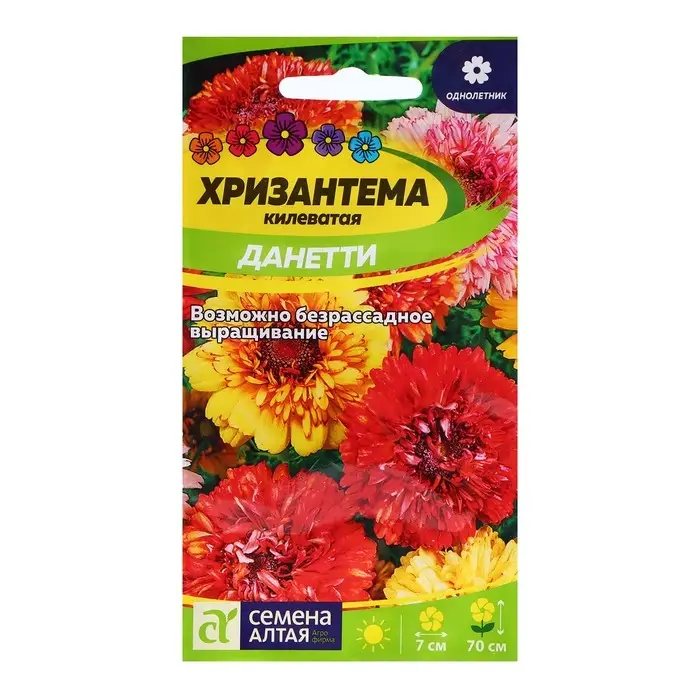 Семена Хризантема  Семена Хризантема "Данетти", ц/п,  0,3 гр.