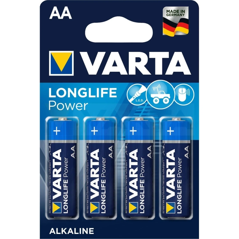 Батарейка Varta LONGLIFE POWER LR6 AA 4шт/бл Alkal 1.5V (4906) (4906121414)