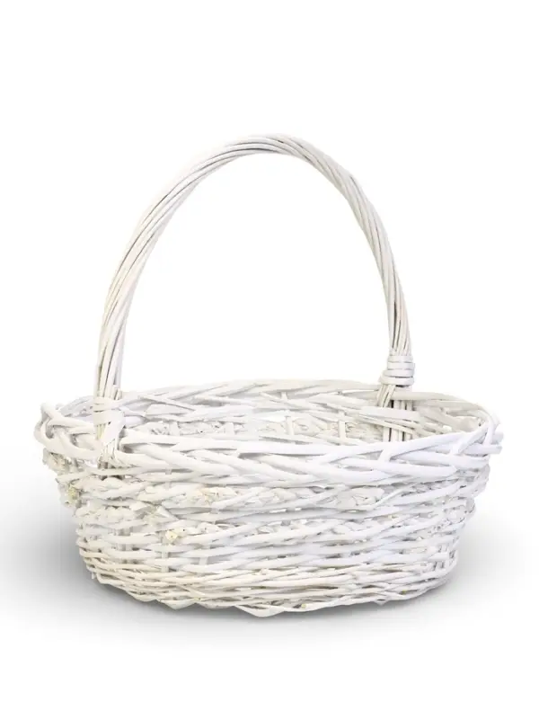 Набор корзин 3 шт ИВА 40x40x17 35х35x13 30х30x11 см ПЛЕТ ручка h=20/18/16 см бел