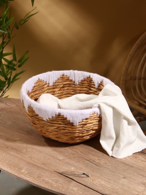 Корзина плетеная 40x40x20 см, водный гиацинт