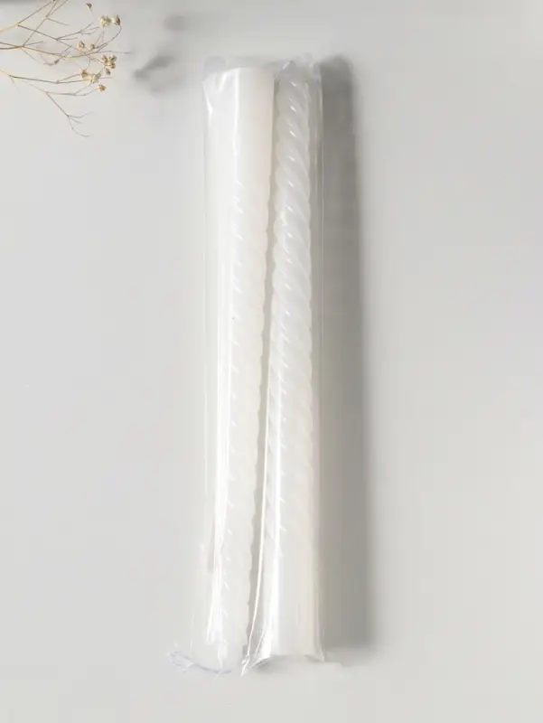 Набор свечей витых 25 см, 2 шт., 57 г, 5 ч, белый