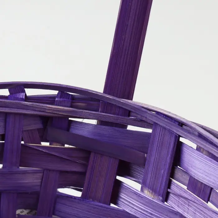 Корзина плетеная, D21 х 10/34 см, фиолетовый, бамбук