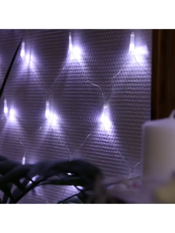 Гирлянда &laquo;Сеть&raquo; 1.6&times;1.6 м, IP20, прозрачная нить, 144 LED, 8 режимов, 220 В, свечение белое