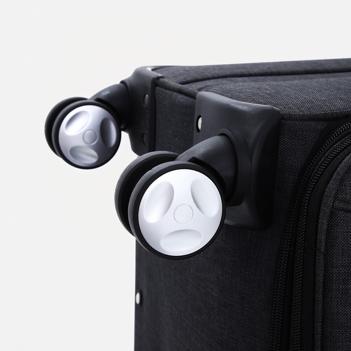 Чемодан малый 20", наружный карман, кодовый замок, цвет чёрный