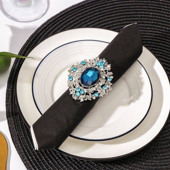 Кольцо для салфетки «Елизавета», 7×6×5 см, цвет металла серебряный