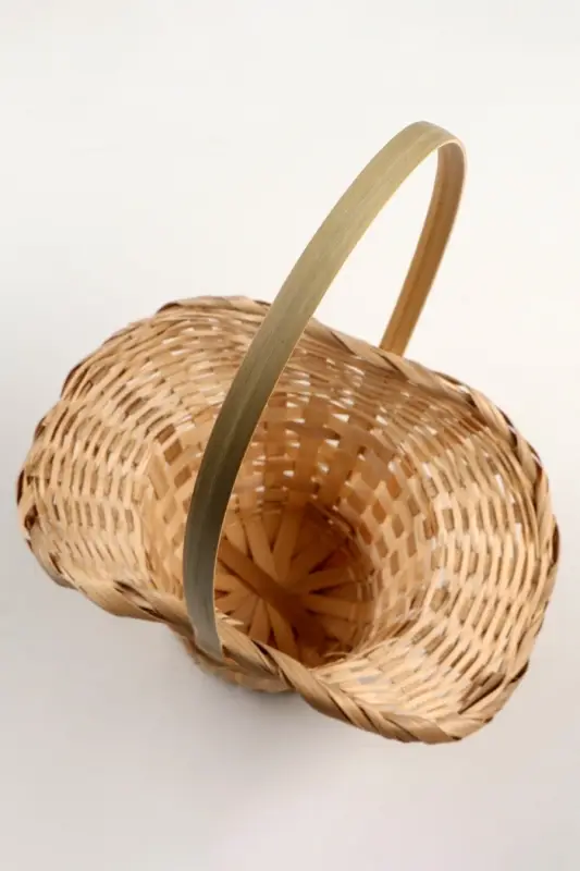 Корзина плетёная, 21&times;18&times;14 см, ручка h=15 см, бамбук, натуральный цвет