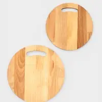 Набор разделочных досок, 2 шт., d=21 см, d=17.5 см, дерево берёза, пропитаны минеральным маслом