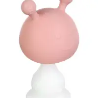 Прорезыватель силиконовый для зубов с погремушкой 3 в 1 M&B «Зайка», розовый