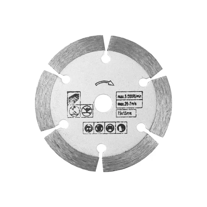 Диск алмазный ТУНДРА, сегментный, сухой рез, 75&times;10 мм