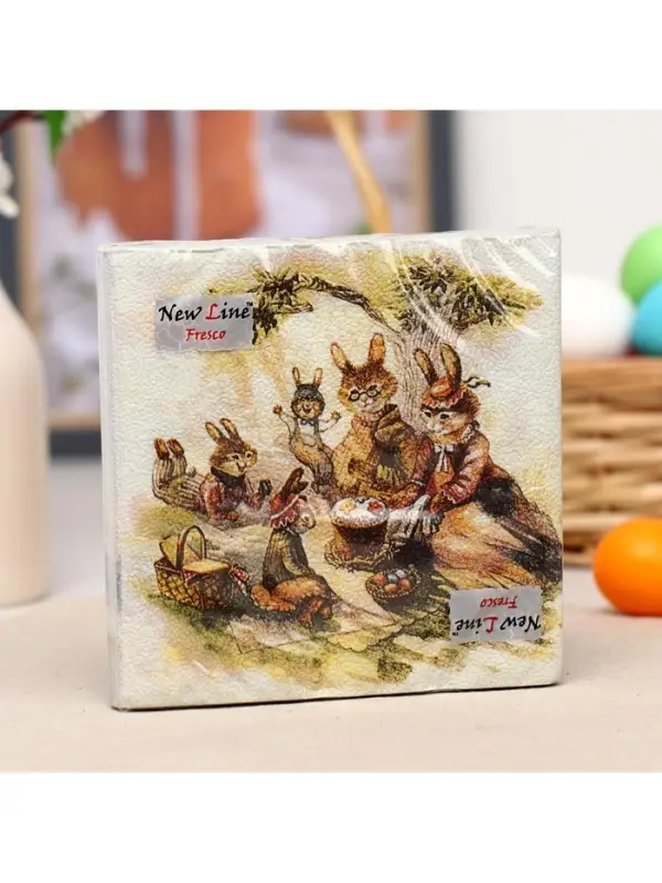 Салфетки бумажные &laquo;Пасхальные зайцы&raquo;, 2 слоя, 33&times;33 см, 20 шт.