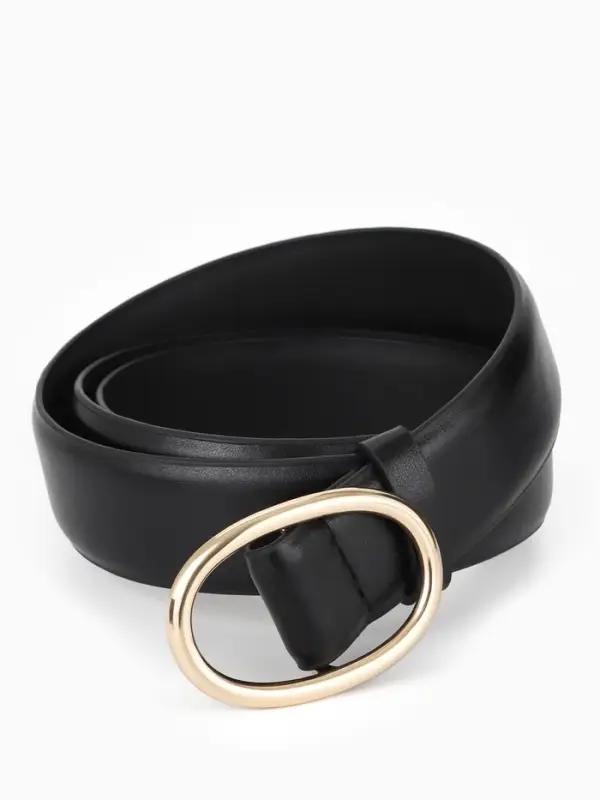 Ремень женский, затяжка, 3&times;110 см, пряжка золотистая, без винта, чёрный