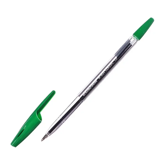 Ручка шариковая Erich Krause. R=301 Classic Stick, зелёный стержень, узел 1 мм
