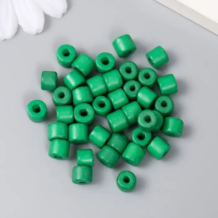 Бусины для творчества пластик цилиндр "Морской зелёный" набор 20 гр 0,6х0,6х0,5 см