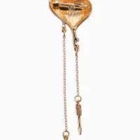 Брошь корейский стиль "Сердце" цвет золото