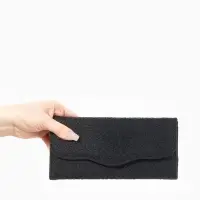 Кошелёк женский на магните, 19.5&times;2.5&times;9 см, с цветочным узором, чёрный