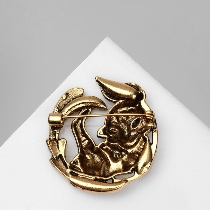 Брошь «Тигр» в листве, цвет светло-коричневый в чернёном золоте Брошь «Тигр» в листве, цвет светло-коричневый в чернёном золоте