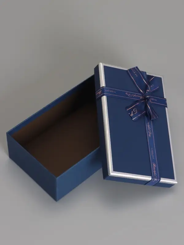 Набор подарочных коробок 3 в 1 прямоугольные с бантом, ночной синий, 23&times;16&times;9.5; 21&times;14&times;8; 19&times;12&times;6.5 см