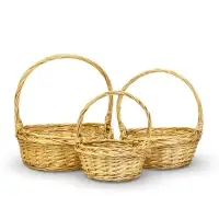 Набор корзин 3 шт ИВА 33x33x13 28x28x11 22x22x11 см ПЛЕТ ручка h=20/18/16 см