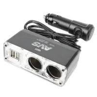 Разветвитель прикуривателя AVS 12/24 (на 2 выхода+2USB) CS219U