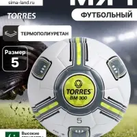 Футбольный мяч TORRES BM 300, F323655, машинная сшивка, 32 панели, р. 5, TPU