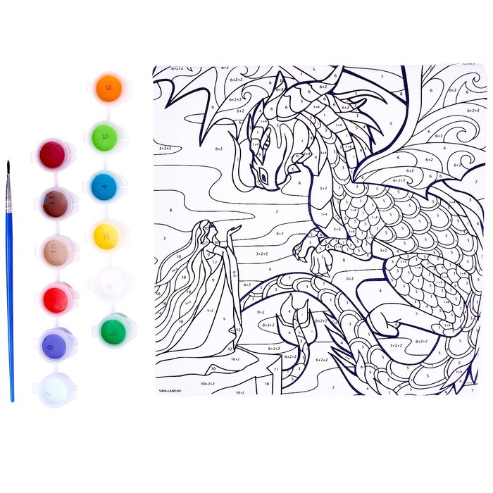 Картина по номерам на холсте с подрамником «Полёт дракона», 20 х 20 см Картина по номерам на холсте с подрамником «Полёт дракона», 20 х 20 см