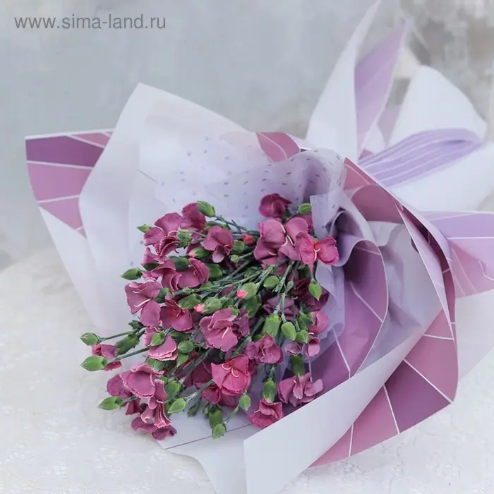 Пленка для цветов, розовый "Линии" 57×57 см