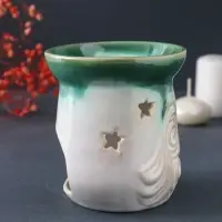 Аромалампа для эфирных масел &laquo;Море волнуется&raquo;, керамика, зелёный, 8.6&times;8.6&times;9.8 см