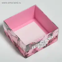 Коробка под бенто-торт с пластиковой крышкой, кондитерская упаковка «Present», 12 х 6 х 11.5 см
