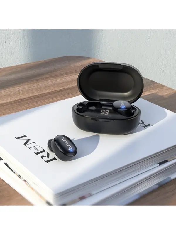 Наушники беспроводные Hoco E11, TWS, вакуумные, Bluetooth 5.1, 40/300 мАч, шумоподавление, чёрные