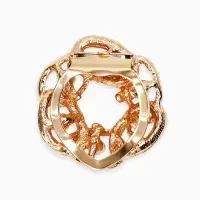 Зажим для платка &laquo;Звенья&raquo;, с жемчужиной, белый в золоте