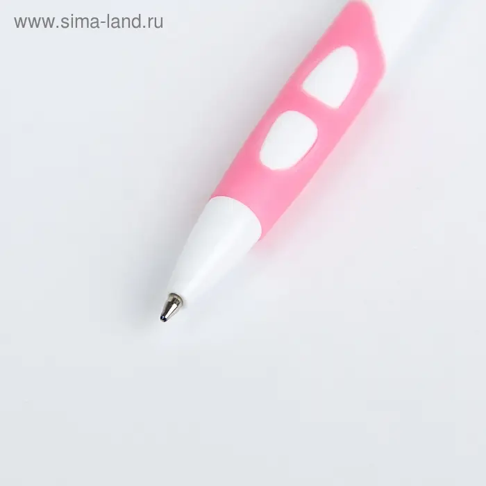 Ручка шариковая, 0.5 мм, стержень синий, корпус белый с резиновым держателем, МИКС Ручка шариковая, 0.5 мм, стержень синий, корпус белый с резиновым держателем, МИКС