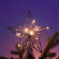 Верхушка на ёлку с подсветкой &laquo;Верхушка ёлочная золотистая&raquo; 20&times;25 см, 10 LED, от батареек ААх2, свечение тёплое белое
