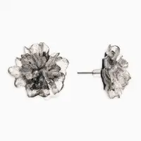 Серьги "Цветок ажурный воздушный", цвет прозрачный серый с блестками Серьги "Цветок ажурный воздушный", цвет прозрачный серый с блестками