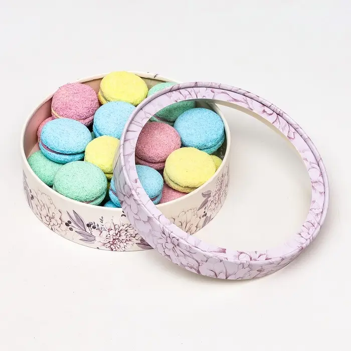 Коробка подарочная с окном &laquo;Цветы&raquo;, 20&times;6 см, бежево-фиолетовая