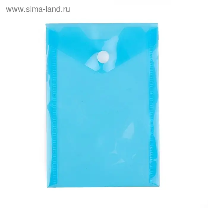 Папка-конверт на кнопке, А6, 180 мкм, вертикальная, тонированная, МИКС