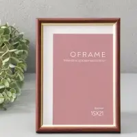 Фоторамка для фото 15х21 см "Oframe", пластик, бук с золотом, (пластиковый экран)