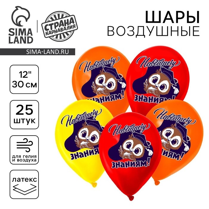 Воздушный шар латексный 12 Воздушный шар латексный 12" «Навстречу знаниям», 25 шт.