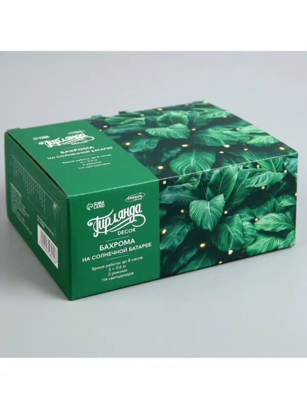 Гирлянда &laquo;Бахрома&raquo;, 3&times;0.6 м, уличная, IP44, 114 LED, 8 режимов, солнечная батарея, прозрачная нить, свечение тёплое белое