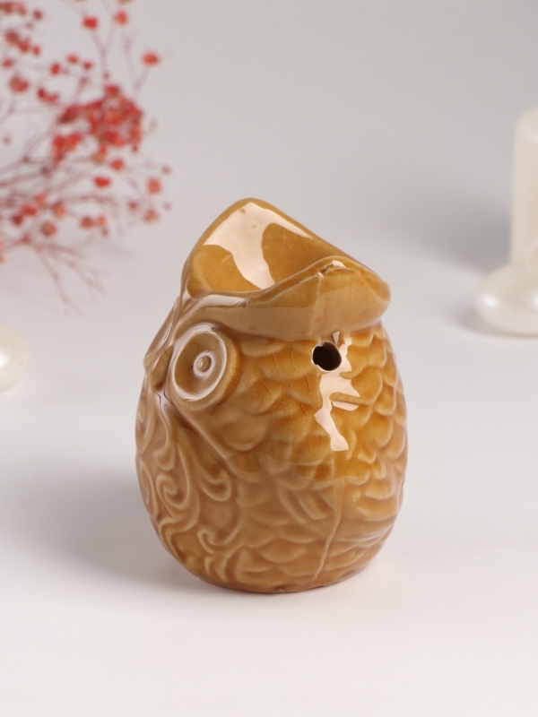 Аромалампа керамика Аромалампа керамика "Ушастая сова" тёмный беж 6,5х11х10,7 см